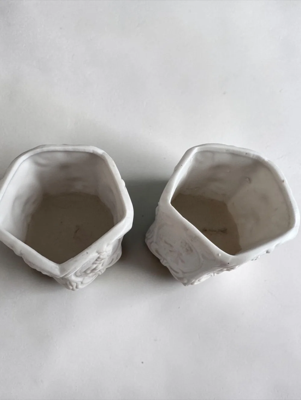 Vintage Homco White Ceramic Cherub Candle Holders Mid-Century Japan Matched Pair